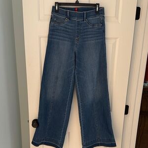 SPANX Wide-Leg Jeans in Medium Blue Denim